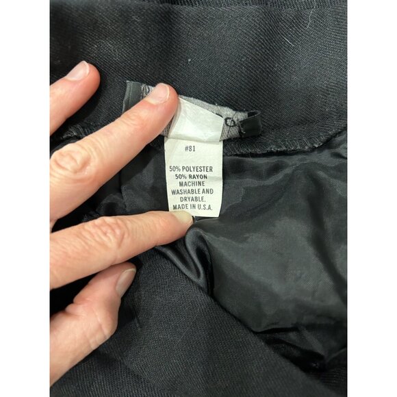 Vintage Pearl Gordon Black Pencil Skirt High Waist Knee Length Size 14 - Picture 8 of 10